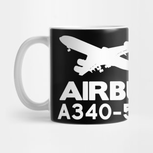 Airbus A340-500 Silhouette Print (White) Mug